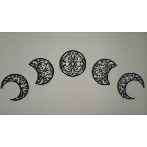Wrought Iron Moon Phases Wall Art - 5 Piece Set